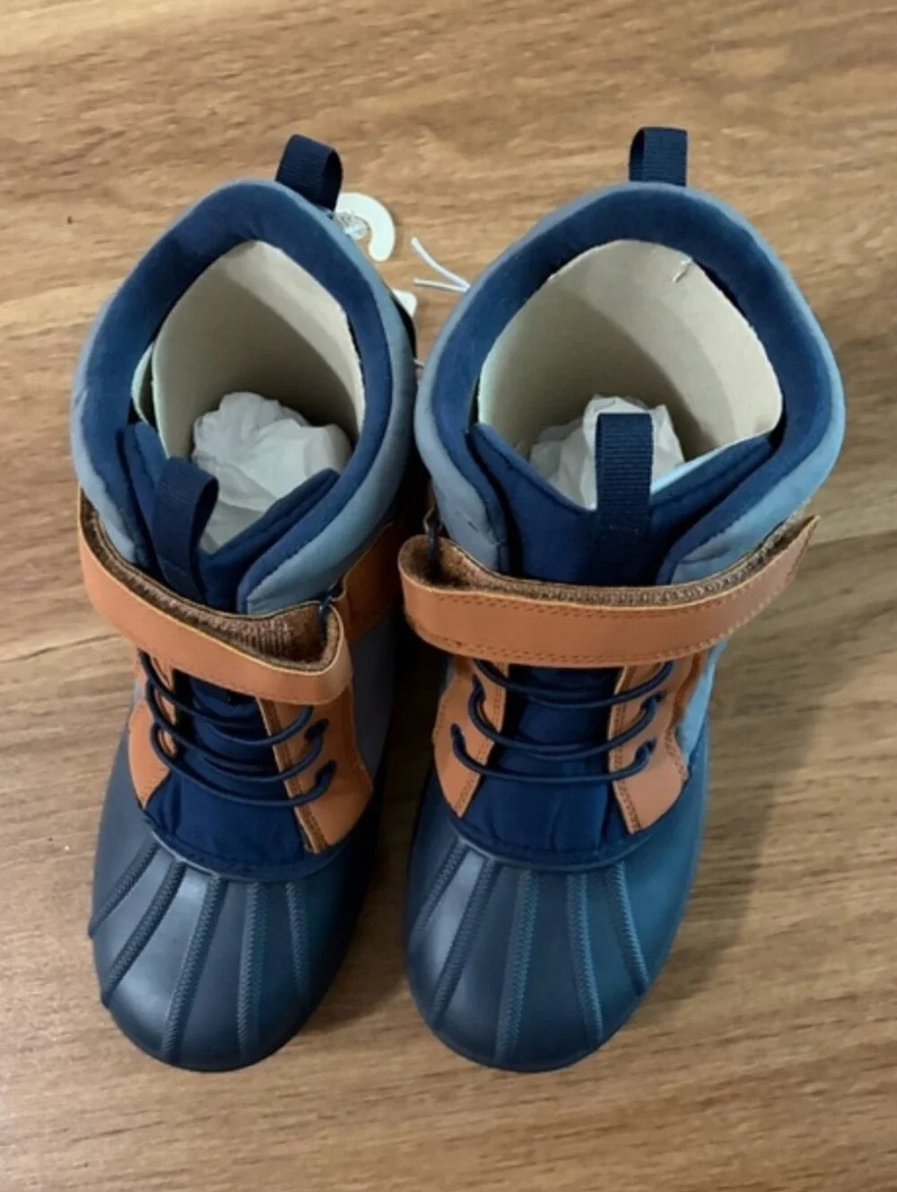 NWT Boy's The Children Place Snow Boots in Navy, Gray, and Brown